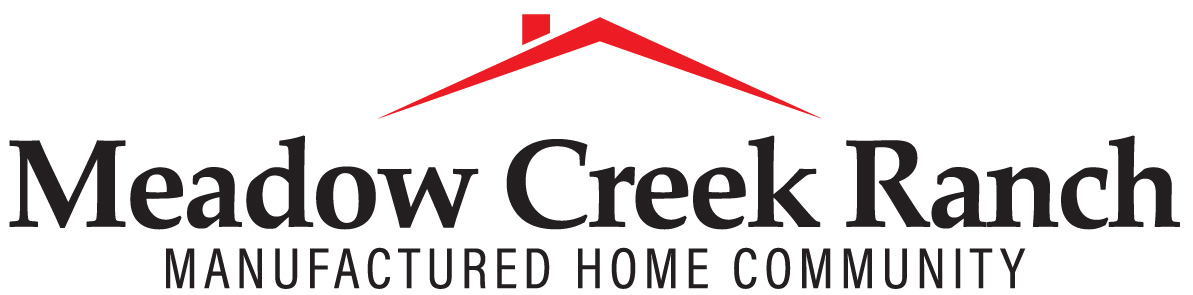 The image is a logo for Meadow Creek Ranch, a manufactured home community.